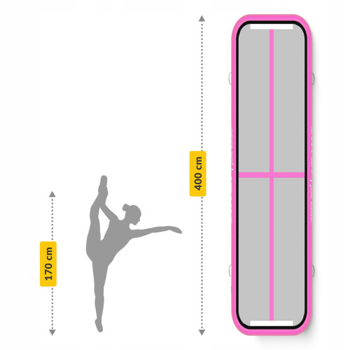  Мат гімнастичний надувний 4FIZJO Air Track Mat 400 x 100 x 15 см White/Pink (P-5907739311788) - фото №10